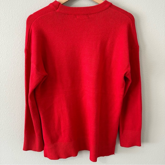 NWT Tahari Paris Red High/Low Hem Crewneck Sweater Size XS - Picture 11 of 12